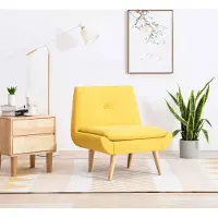 Prolenta Maison Exclusive - Fauteuil sans accoudoirs jaune tissu