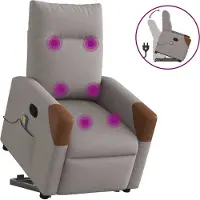Syfax Fauteuil inclinable de massage Taupe Tissu