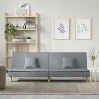 Prolenta Maison Exclusive - Canapé-lit gris clair, revêtement en tissu