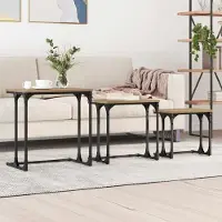 Prolenta Maison Exclusive - Table basse nid d'abeille, 3 pièces, chêne massif, 50,5 x 35 x 53 cm