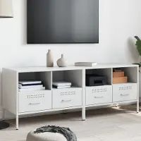 Prolenta Maison Exclusive - Meubles TV 2 pièces Blanc 68x39x50,5 cm Acier