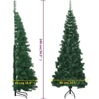Prolenta Maison Exclusive - Sapin de Noël d'intérieur d'angle vert, 240 cm, en PVC