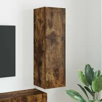 Prolenta Meuble TV mural exclusif - Dimensions : 30 x 31 x 100 cm - Matériau : panneau de particules imitation chêne fumé