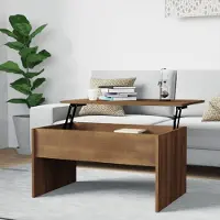 vidaXL Table basse brun aspect chêne 80x50,5x41,5 cm Bois composite - Table basse - Table basse réglable en hauteur - Table d'appoint