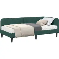 Syfax Cadre de lit d'angle Vert foncé 90 x 190 cm Velours