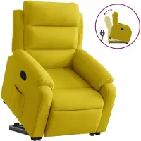 Syfax Fauteuil relax releveur jaune velours