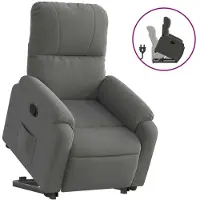 Syfax Fauteuil inclinable gris foncé tissu microfibre