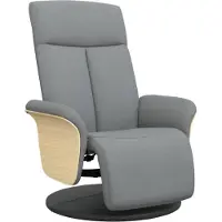 Syfax Fauteuil inclinable avec repose-pieds gris clair tissu