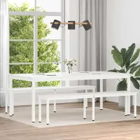 Prolenta Maison Exclusive - Table à manger blanche 200 x 100 x 75 cm Bois de pin massif