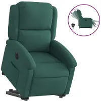 Syfax Fauteuil inclinable électrique vert foncé velours