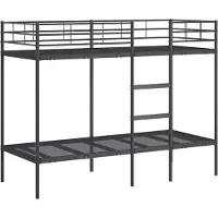 Syfax Lit superposé sans matelas noir 80x200 cm acier