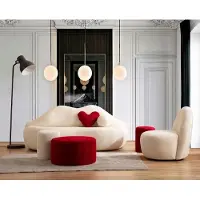 AEA Designer Salon Canapé Meubles 4pcs. 3 sièges Canapé et 3x tabourets