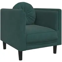 Syfax Fauteuil avec coussin vert foncé velours