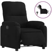 Syfax Fauteuil inclinable électrique noir tissu microfibre
