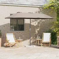 Prolenta Parasol de jardin exclusif - Dimensions : 370 x 197 x 239 cm - Matériaux : polyester et aluminium