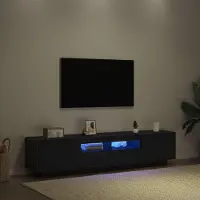 Prolenta Meuble TV exclusif - Ensemble de 2 pièces, noir, en panneaux de particules