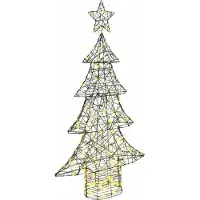 Syfax Sapin de Noël avec 160 LED Blanc chaud 150 cm Rotin
