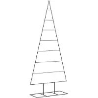 Syfax Sapin de Noël en métal pour décorations Noir 180 cm