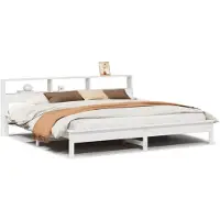 vidaXL Lit en bois massif sans matelas Blanc 180x200 cm pin