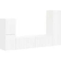 Syfax Ensemble meuble TV Montage mural 4 pcs Blanc Bois d'ingénierie