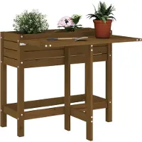 Prolenta Maison Exclusive - Jardinière avec plateau rabattable, bois massif brun miel