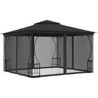 Syfax Tonnelle avec moustiquaire 300x300x265 cm Anthracite