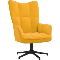 Syfax Chaise de relaxation Jaune moutarde Velours