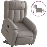 Syfax Fauteuil inclinable électrique taupe tissu
