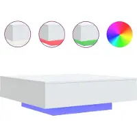 Syfax Table basse avec lumières LED blanc 100x100x31 cm