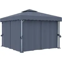Syfax Tonnelle avec rideau 3x3 m Anthracite Aluminium