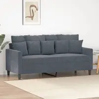 Prolenta Canapé exclusif, modèle 2 places, couleur gris foncé, 140 cm, revêtement en velours