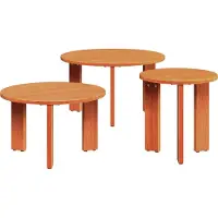 Prolenta Maison Exclusive - Table basse, ensemble de 3 pièces, couleur marron cire, dimensions : 47,5 x 47,5 x 27 cm