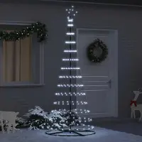 vidaXL Elégant style LED Sapin de Noël Blanc froid 100 x 100 x 250 cm Métal - Sapins de Noël artificiels Hommie2070723 1parcel