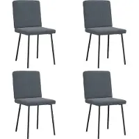 Syfax Chaises à manger lot de 4 Gris foncé Velours