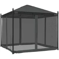 Syfax Tonnelle avec parois en filet anthracite 2,93x2,93 m acier