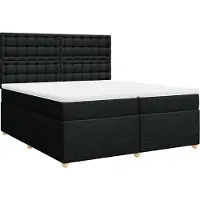 vidaXL Lit boxspring avec matelas noir 200x200 cm tissu