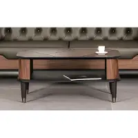 Xl Moebel Gmbh Table basse Marron Moderne Rectangulaire Étagère Moderne Aménagement de bureau Nouveau