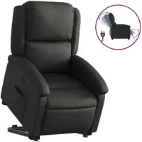 Syfax Fauteuil inclinable électrique noir cuir véritable