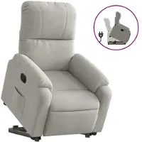 Syfax Fauteuil inclinable gris clair tissu microfibre