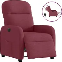 Syfax Fauteuil inclinable électrique Rouge bordeaux Tissu