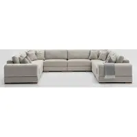 AEA Sofa U-Form Modern Design Luxus Wohnzimmer Big Grau Ecksofa