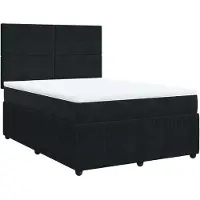Syfax Sommier à lattes de lit avec matelas Noir 140x190 cm Velours