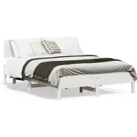 vidaXL Lit en pin massif sans matelas blanc 150x200 cm