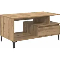 Syfax Table basse Chêne artisanal 90 x 49 x 45 cm Bois d'ingénierie