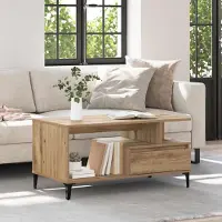 Prolenta Maison Exclusive - Table basse Chêne Artisan 90 x 49 x 45 cm Matériau dérivé du bois