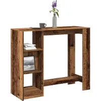 Prolenta Maison Exclusive - Table de bar avec étagère aspect bois ancien 124x46x103,5 cm Matériau dérivé du bois