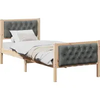 Syfax Cadre de lit avec tête de lit Gris foncé 75 x 190 cm Pin massif