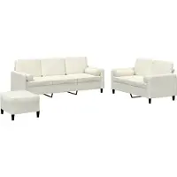 Syfax Ensemble de canapés 3 pcs avec coussins crème velours