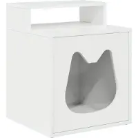 Syfax Maison pour chat Blanc Brillant 42,5 x 40 x 53,5 cm