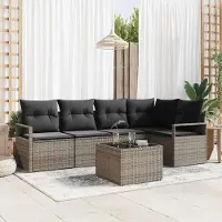 Prolenta Maison Exclusive - Ensemble de canapé de jardin pour 6 personnes, gris clair, en résine tressée